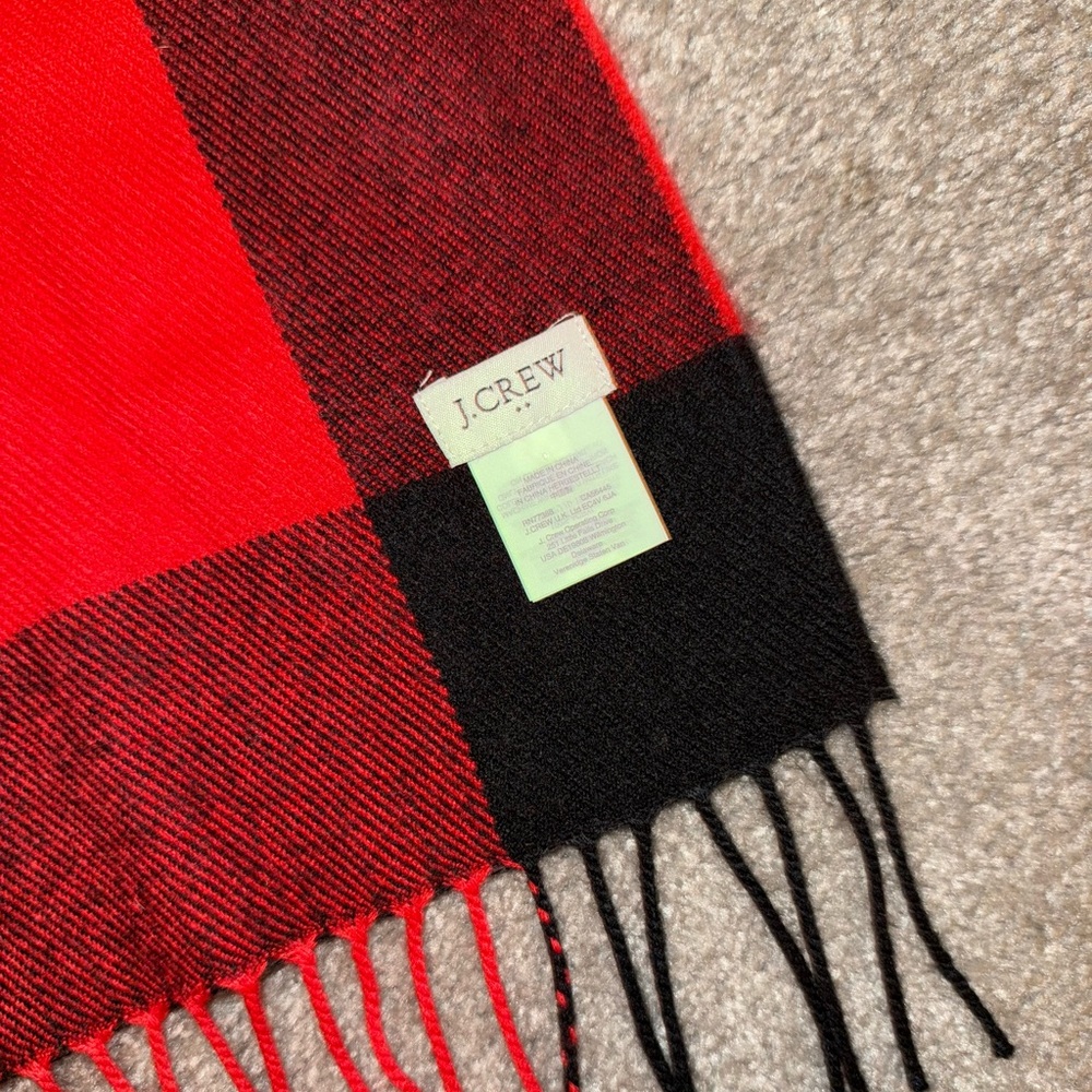 J. Crew Red and Black Buffalo Scarf - Picture 4 of 4